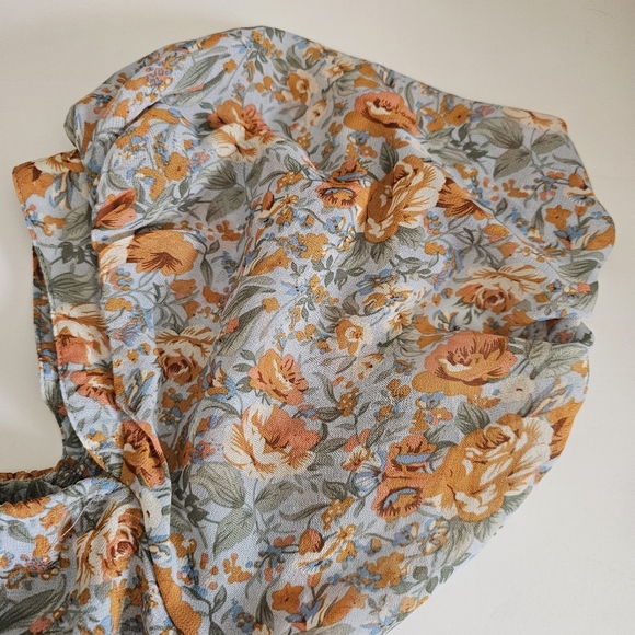 Petal & Pup Floral Midi Dress - Orange and Blue - Picture 6 of 11